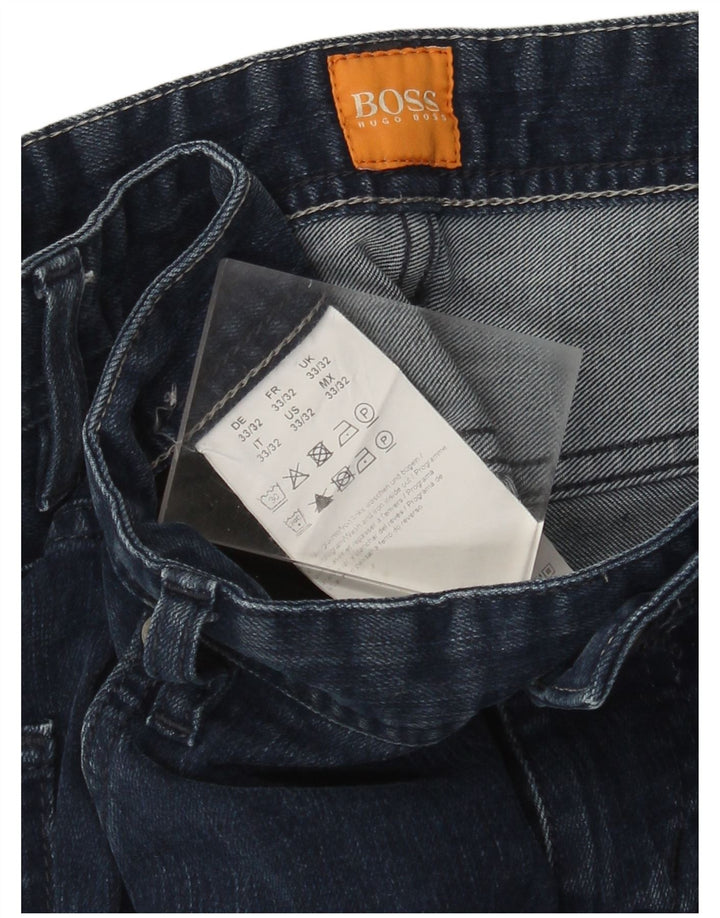 Hugo Boss Jean droit W33 L32 bleu marine en coton pour homme