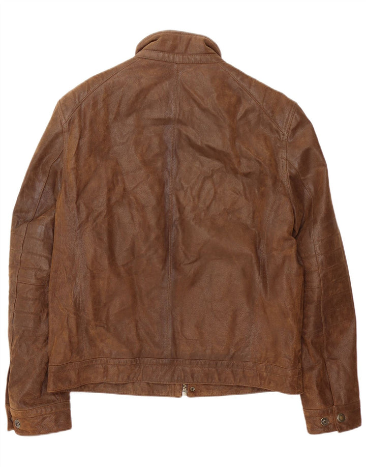 North Coast Society Veste en cuir pour homme UK 38 Marron moyen