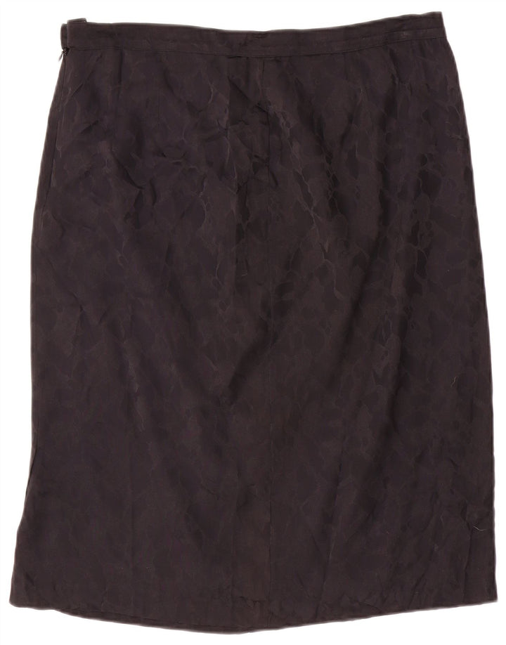 jupe droite femme vintage IT 46 Large W34 Soie noire