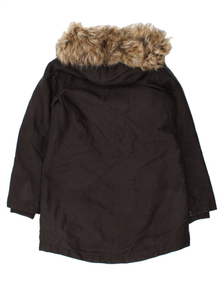 OASIS Womens Hooded Parka Jacket UK 10 Small Black Cotton Vintage Oasis and Second-Hand Oasis from Messina Hembry 