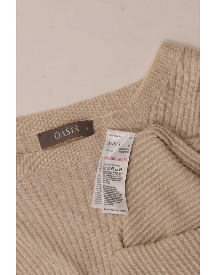 Oasis Haut à manches longues pour femme UK 44 Large Beige Viscose