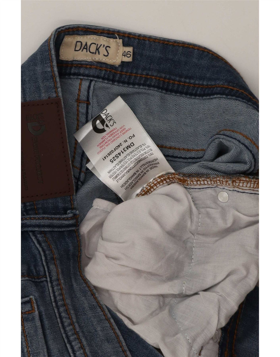 Dack's Jean droit homme IT 46 Small W30 L28 bleu coton