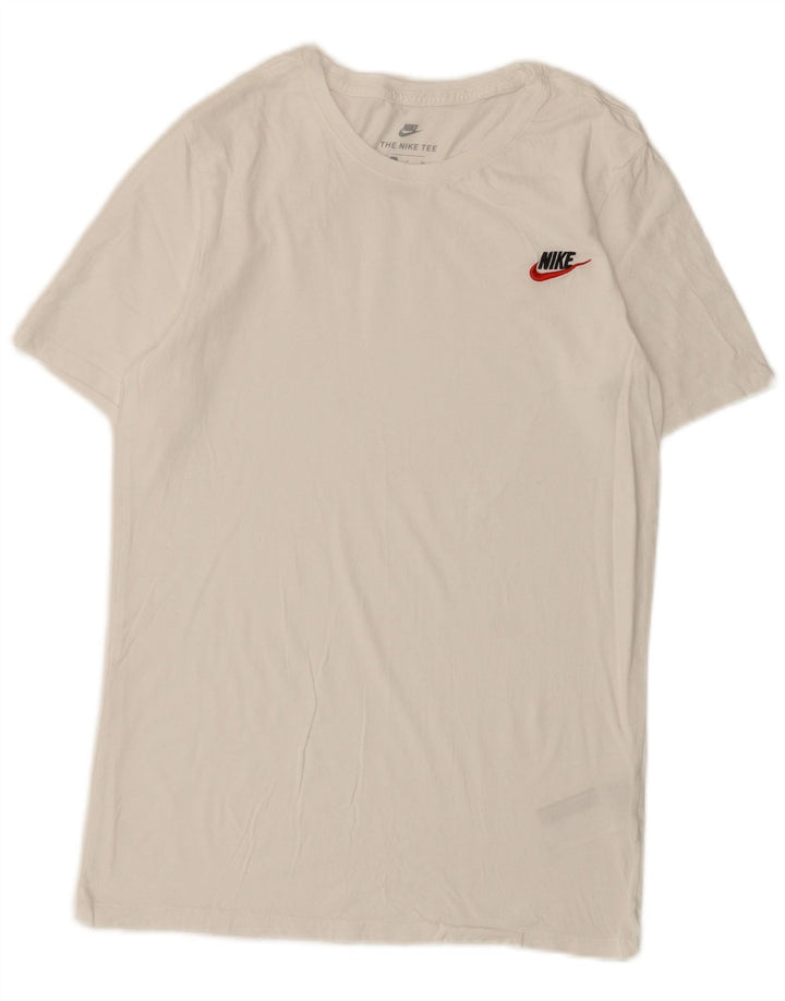 Nike T-shirt coupe athlétique pour homme, petit, en coton blanc