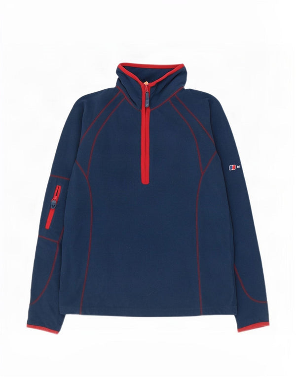 Berghaus Pull polaire à col zippé pour femme UK 10 Small Bleu Colorblock