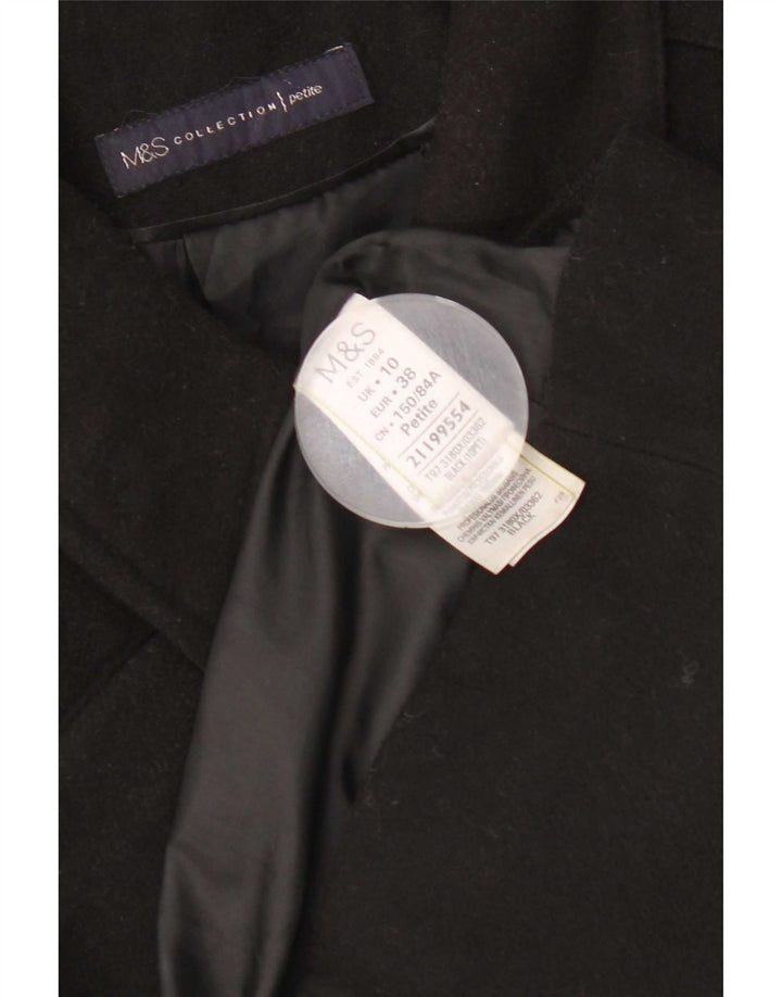 Marks & Spencer Manteau coupe régulière pour femme UK 10 Petit Noir Polyester