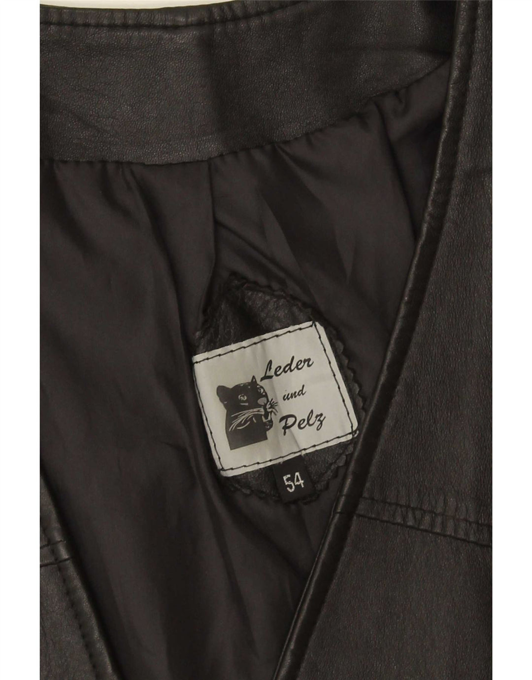 gilet en cuir femme vintage IT 54 3XL Noir
