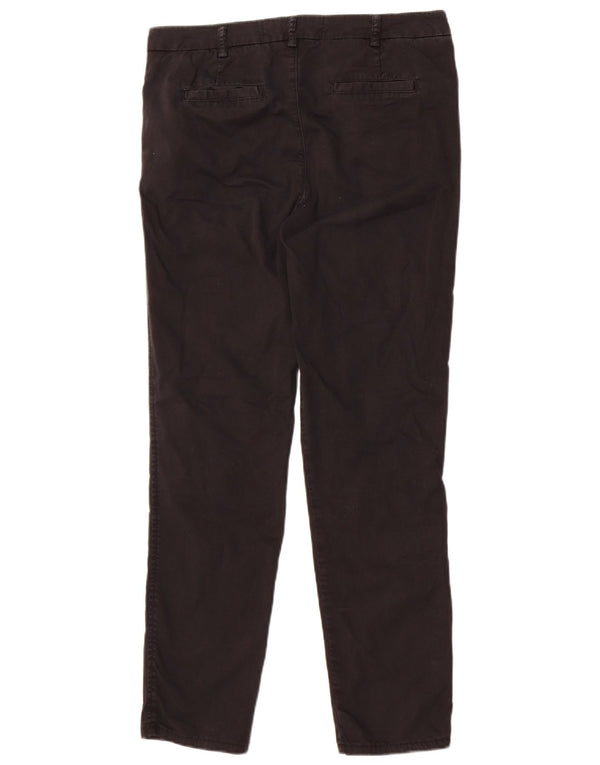 Benetton Pantalon Chino Slim Femme UK 12 Medium W32 L29 Coton Noir