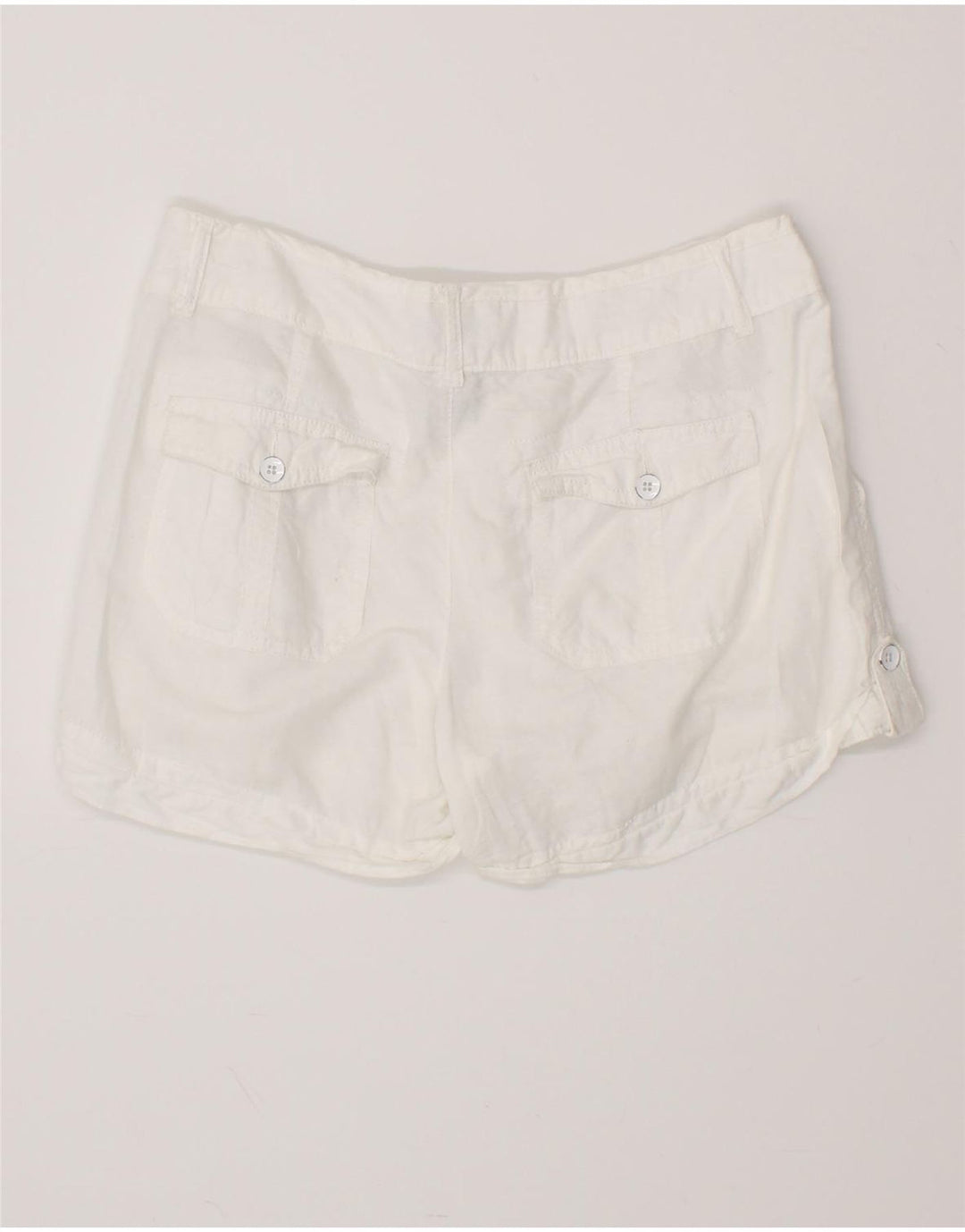 CONVERSE Short décontracté pour femme US 8 Medium W34 Lin blanc