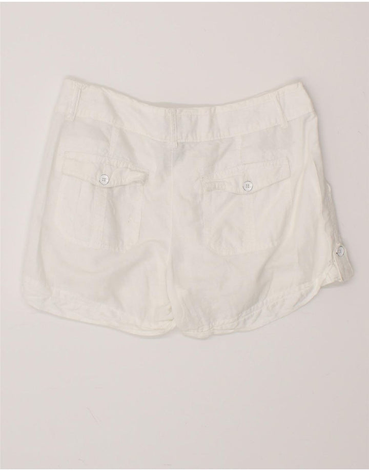CONVERSE Short décontracté pour femme US 8 Medium W34 Lin blanc