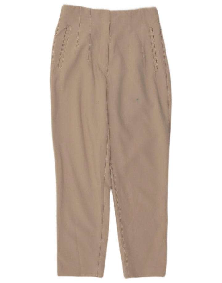 Pantalon décontracté fuselé Zara Femme Moyen W28 L26 Beige Polyester