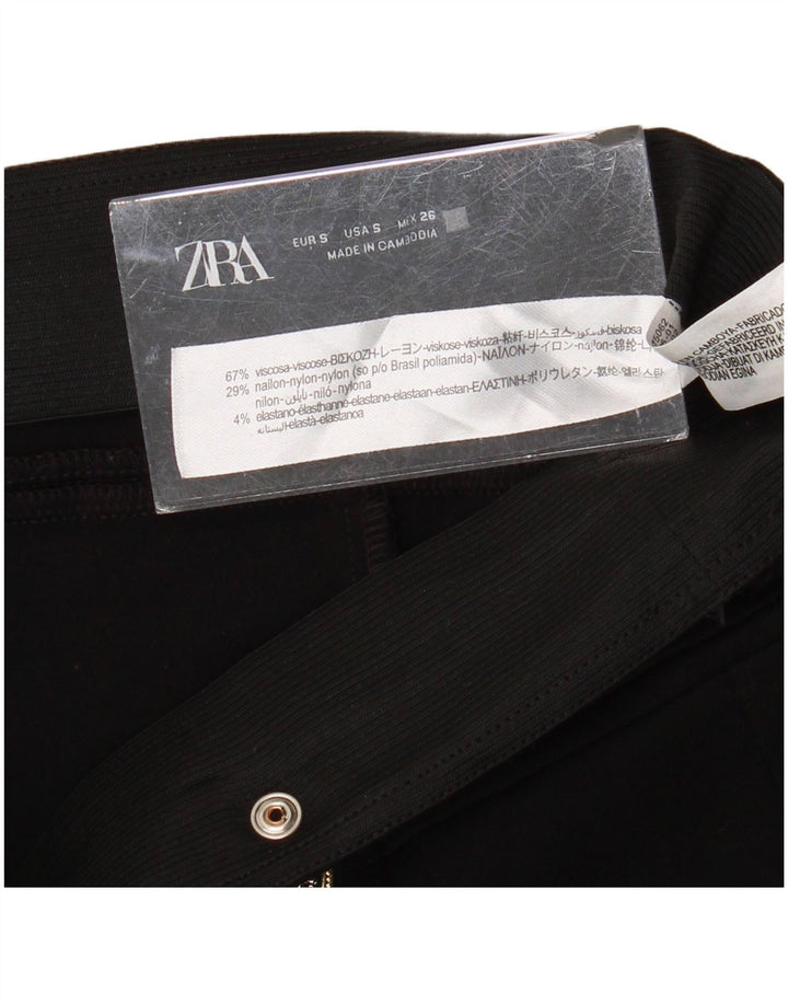 ZARA Pantalon décontracté skinny pour femme Petit W26 L27 Noir Viscose