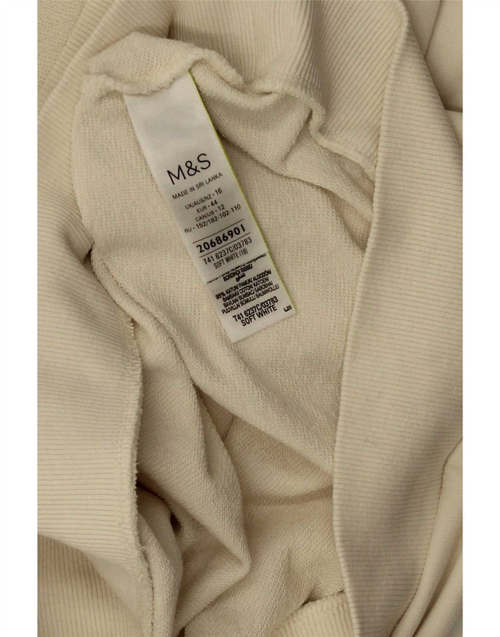 Marks & Spencer Sweat-shirt pour femme en coton blanc cassé UK 16