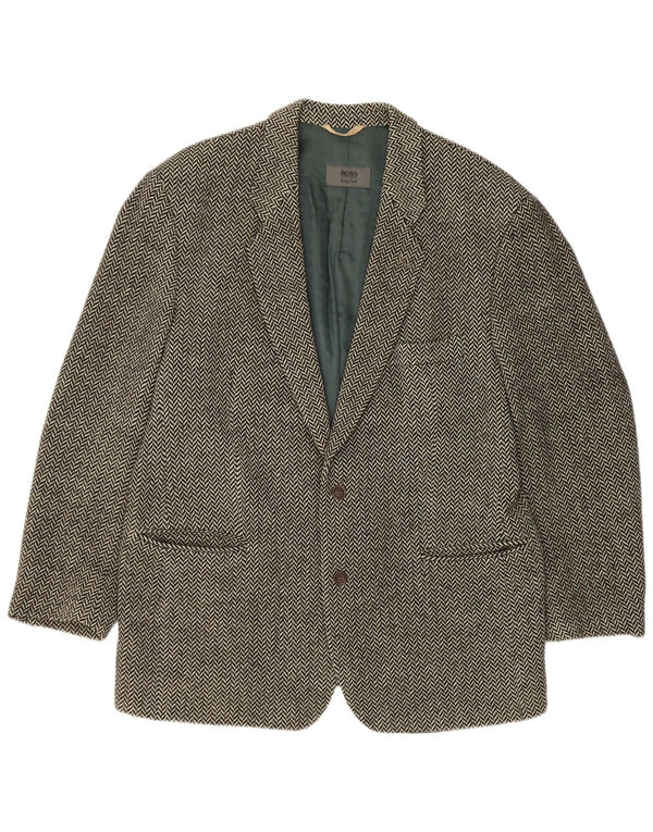 Hugo Boss Veste blazer à 2 boutons pour homme EU 56 3XL Noir à chevrons
