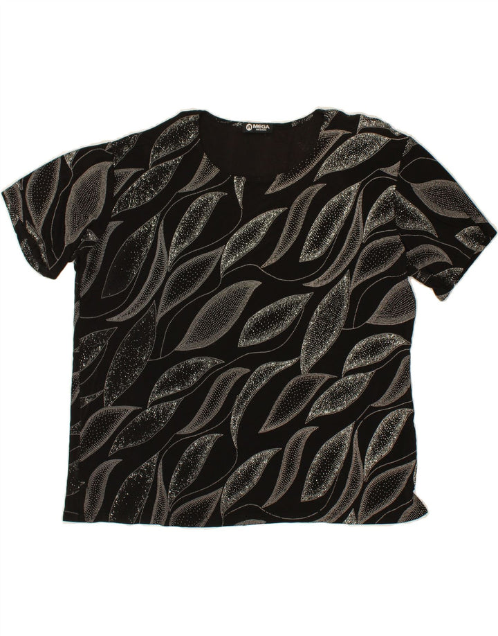 VINTAGE Womens Abstract Pattern Blouse Top UK 22 3XL Black Polyester Vintage Vintage and Second-Hand Vintage from Messina Hembry 