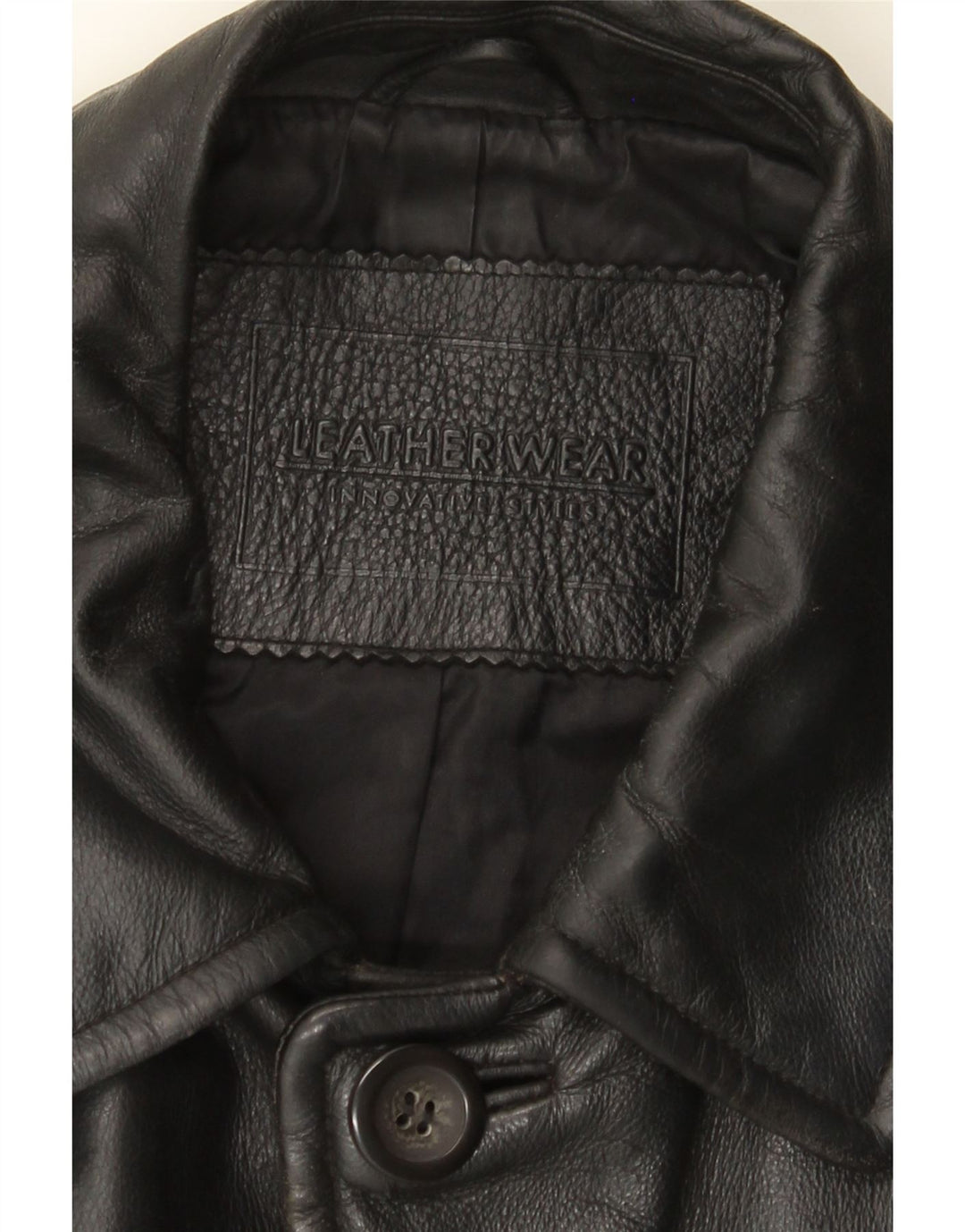 veste en cuir homme vintage UK 40 Grand cuir noir