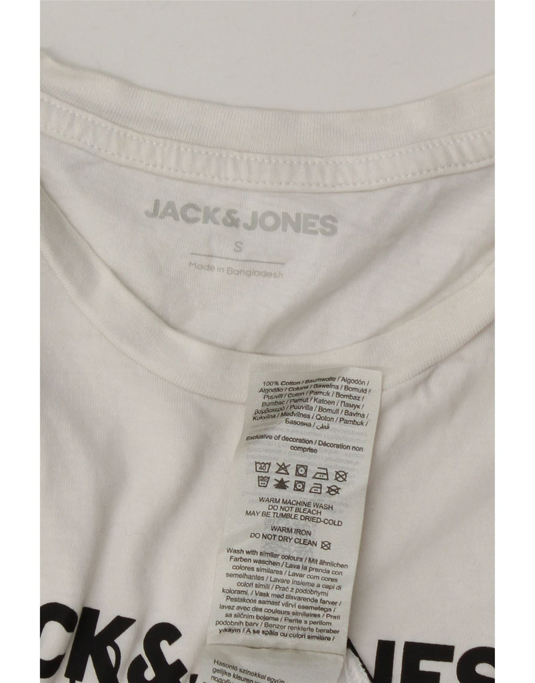 Jack & Jones T-Shirt Graphique Homme Petit Blanc Coton