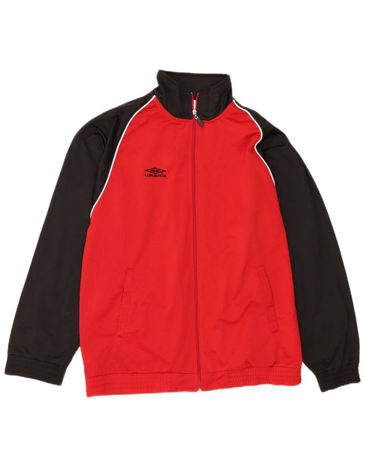 Umbro Veste de survêtement pour homme Large Rouge Colorblock Polyester