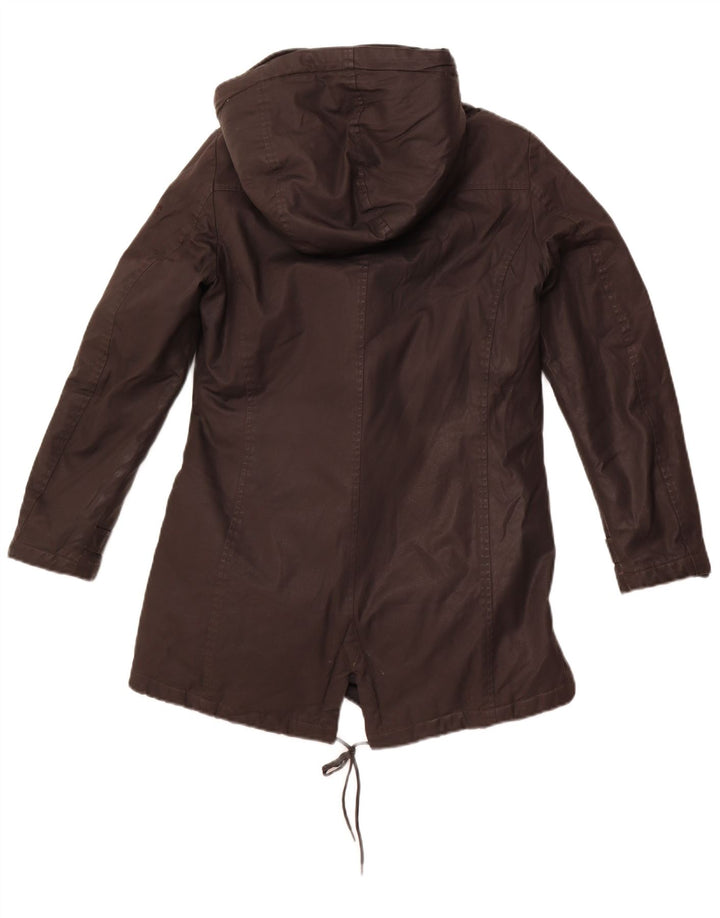 WOOLRICH Parka à capuche pour femme UK 14 Marron moyen Polyester