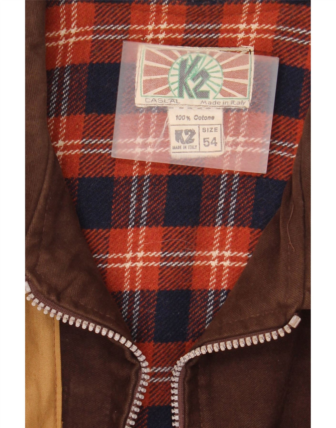 Veste coupe-vent vintage pour homme IT 54 2XL Marron Colourblock Coton