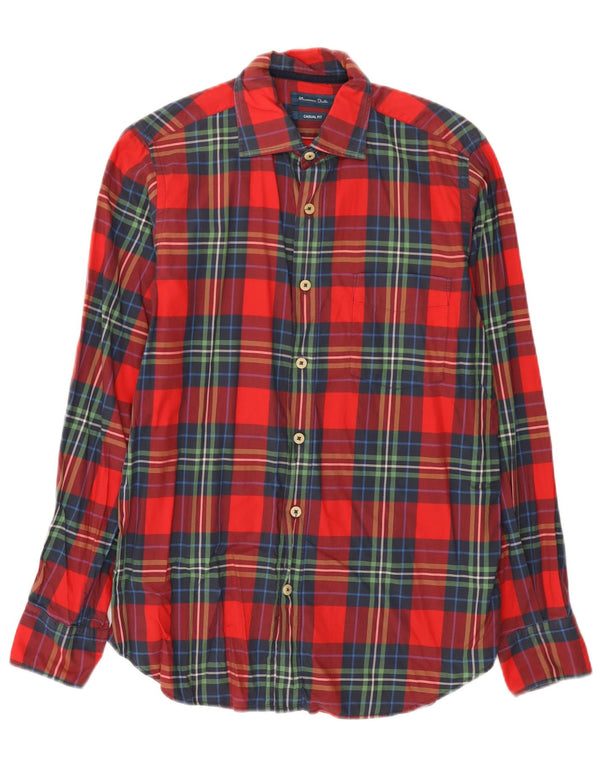 Massimo Dutti Chemise décontractée pour homme à carreaux rouges moyens