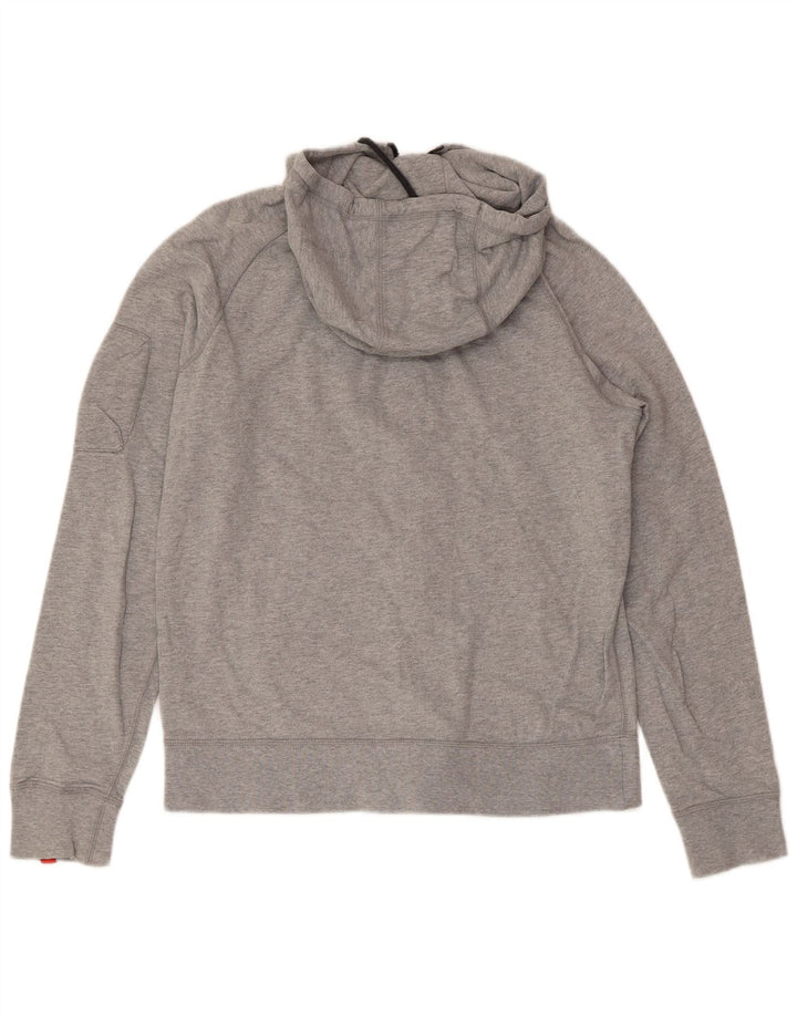 NIKE Pull à capuche zippé pour femme UK 12 Coton gris moyen