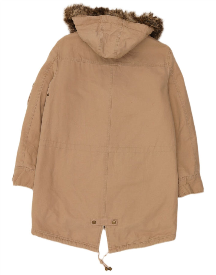Marks & Spencer Veste parka surdimensionnée à capuche pour femme UK 10 Small Beige