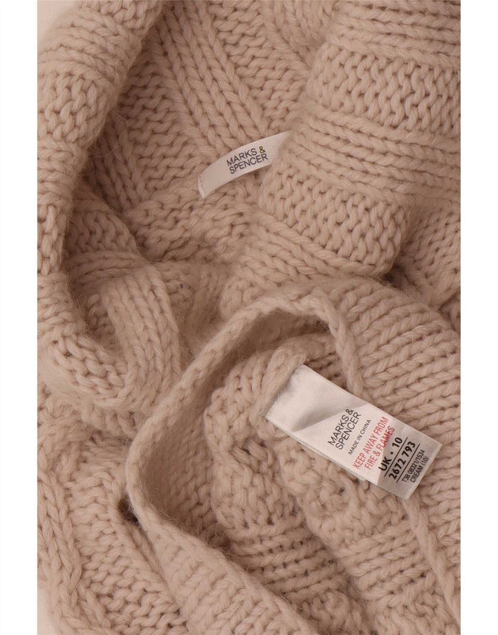 Marks & Spencer Pull col roulé pour femme UK 10 Petit Acrylique Beige