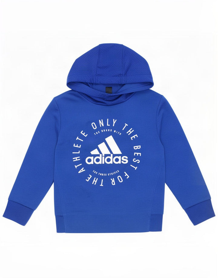 Adidas Pull à capuche graphique pour garçon 5-6 ans Bleu Polyester