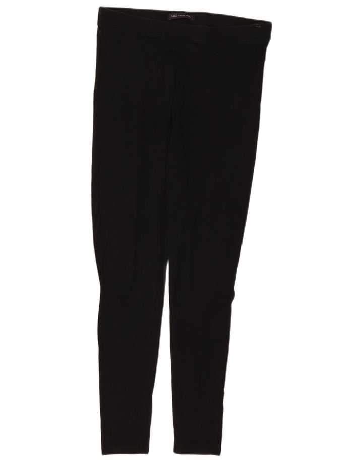 Marks & Spencer Leggings Femme UK 12 Coton Noir Moyen