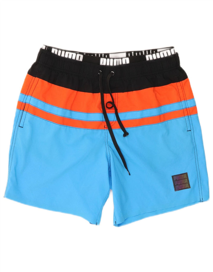 Puma Short de Bain Graphic Homme Bleu Moyen Polyester Colorblock
