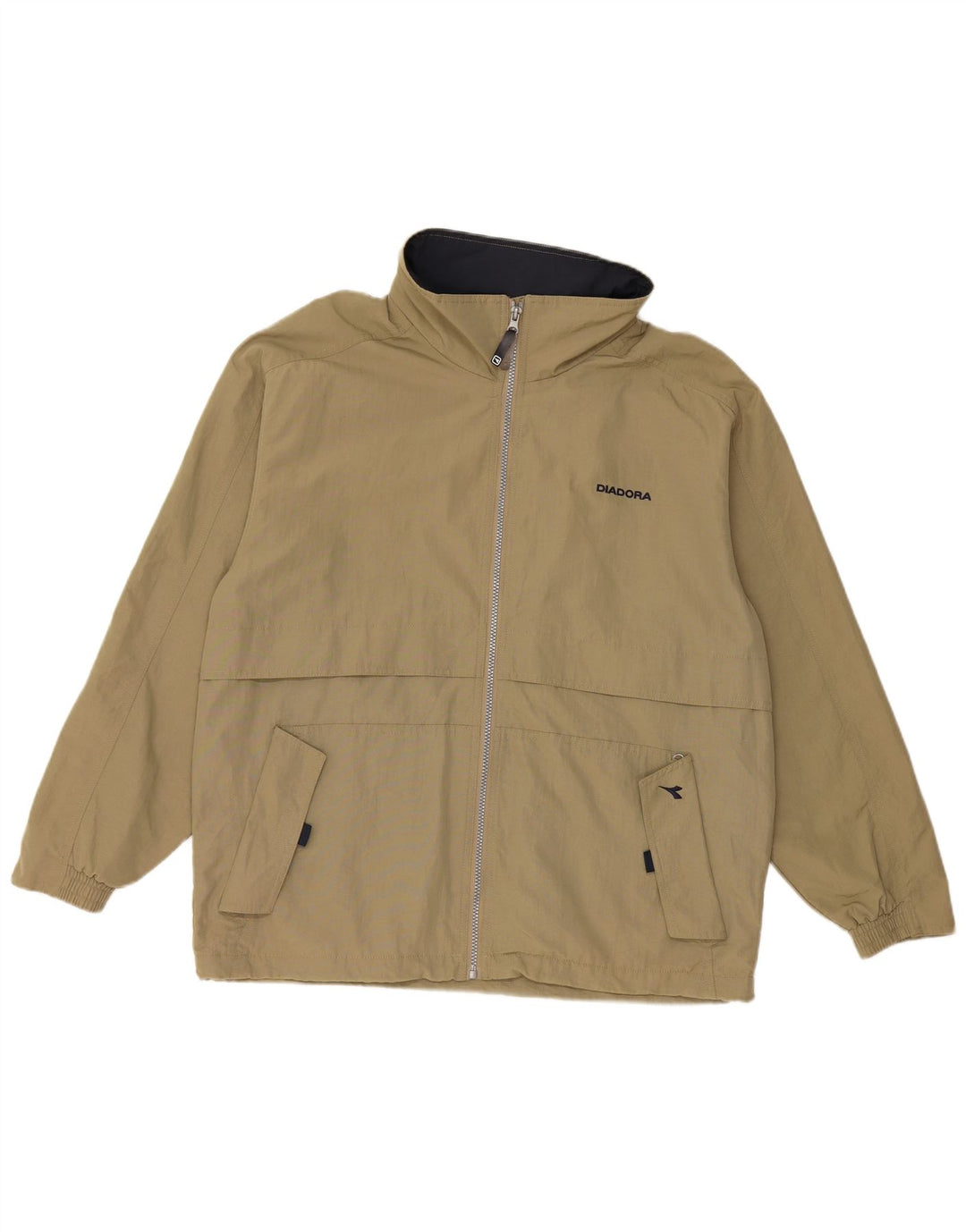 DIADORA Veste de pluie à capuche coupe ample pour homme UK 36 Small Kaki Polyamide