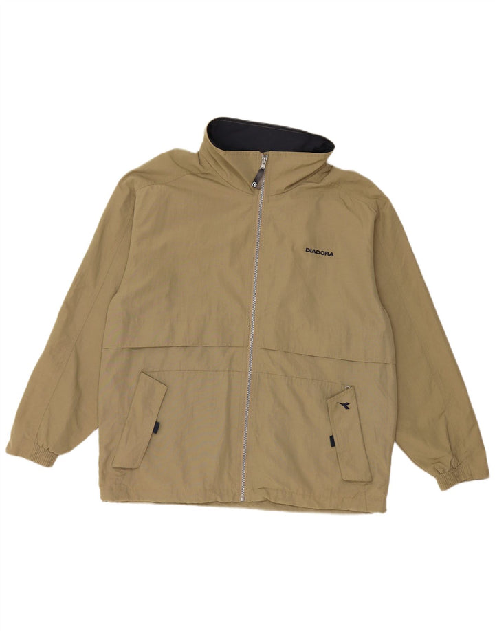 DIADORA Veste de pluie à capuche coupe ample pour homme UK 36 Small Kaki Polyamide