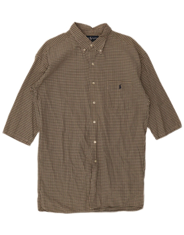 Ralph Lauren Chemise à manches 1/2 MCMEEL pour homme XL en coton vichy vert