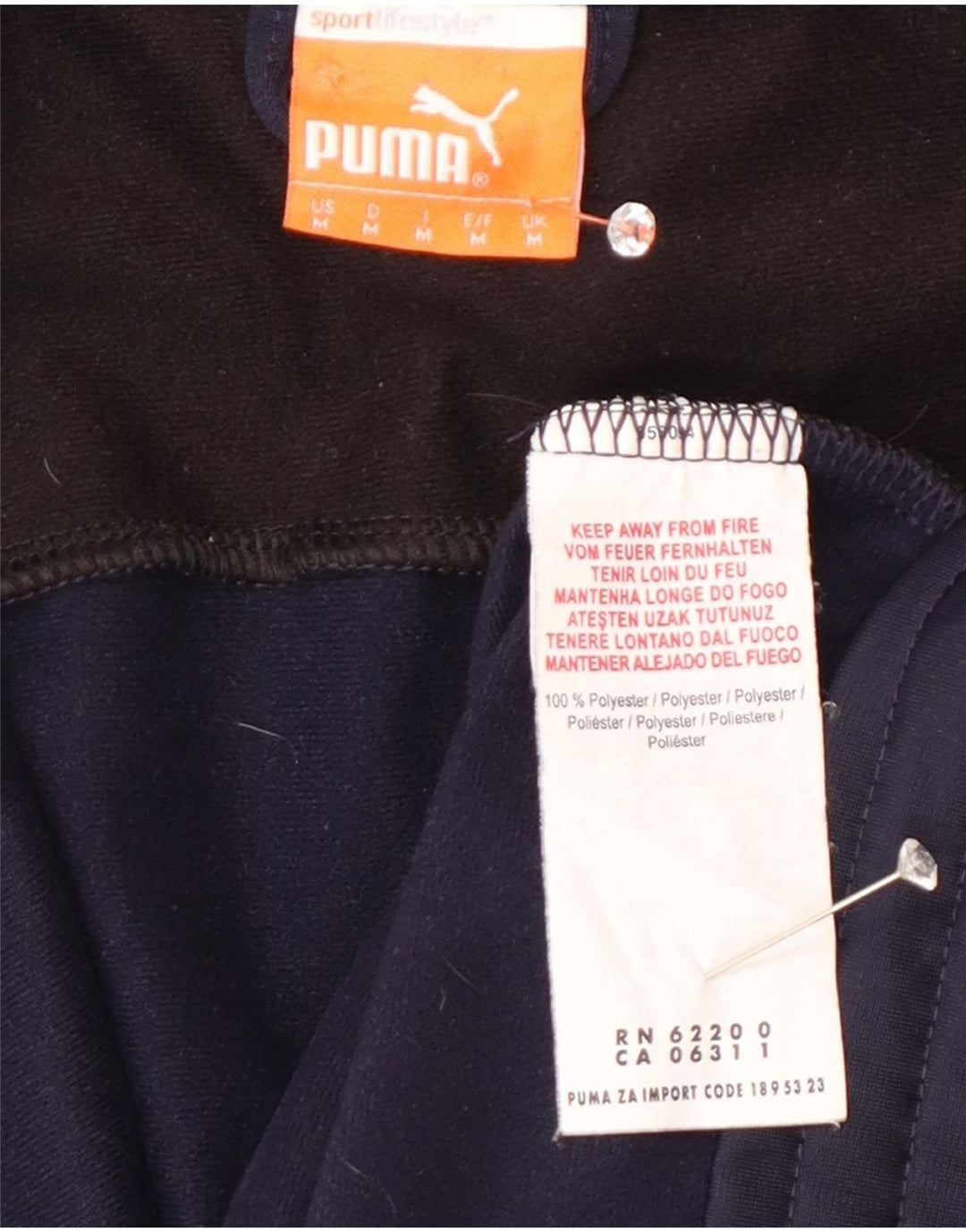 Puma Veste de Survêtement Homme Bleu Marine Moyen Colorblock Sports