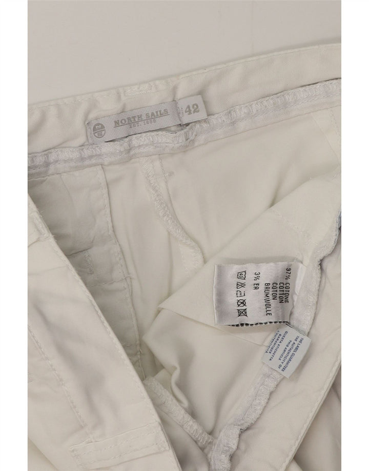 NORTH SAILS Pantalon court droit pour femme EU 42 Large W32 L24 Blanc
