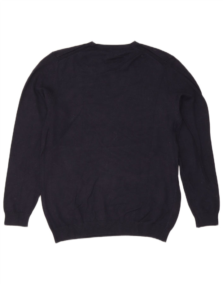 Zara Pull col V pour homme Bleu marine Taille L