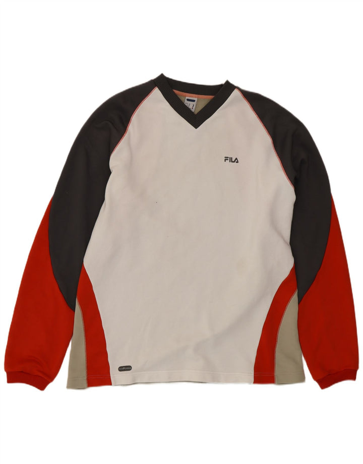 FILA Homme Sweatshirt Jumper XL Multicolore Colourblock Polyester