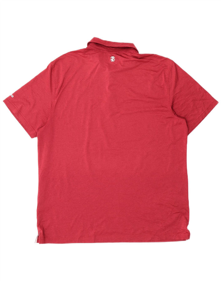 Izod Polo de golf pour homme en polyester à rayures rouges