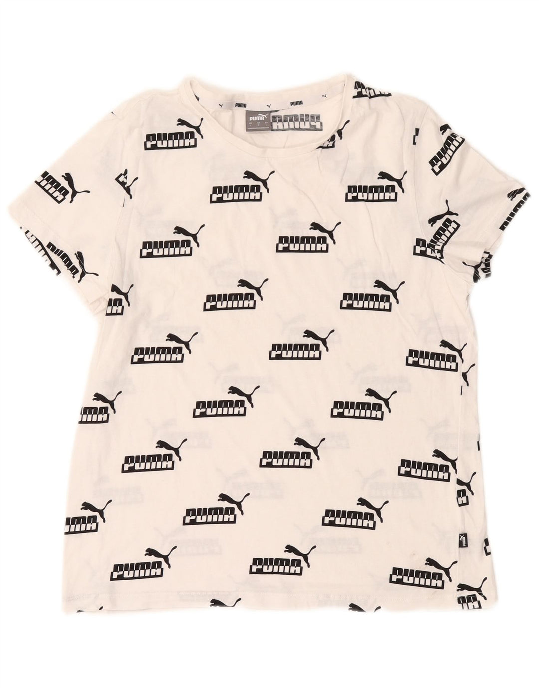 Puma T-shirt graphique pour femme UK 16 Large Blanc