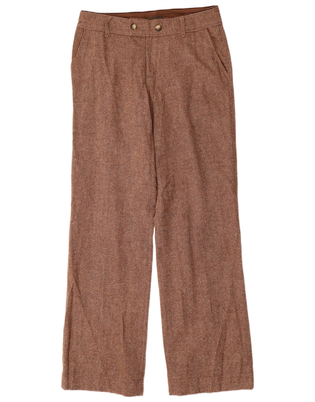 EDDIE BAUER Pantalon Chino Haut Femme US 8 Moyen W32 L35 Marron Moucheté