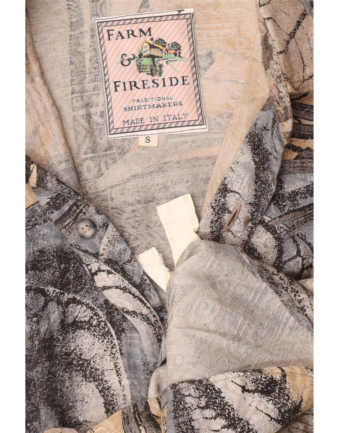 Chemise à manches courtes vintage pour hommes petite viscose florale grise