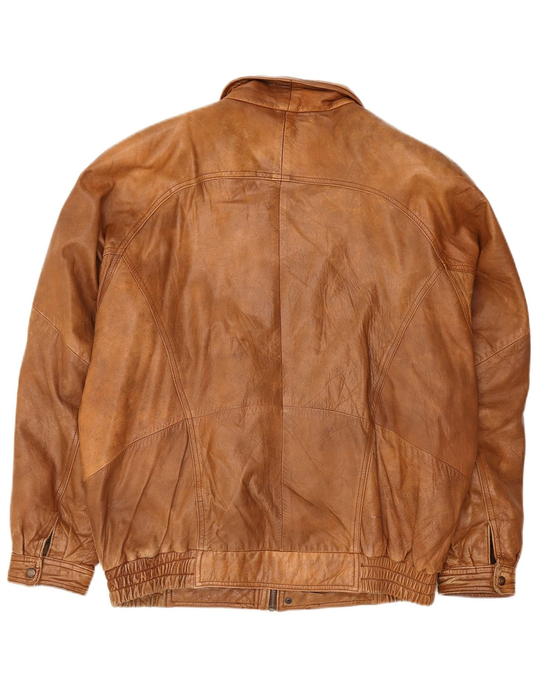 veste en cuir homme vintage IT 56 2XL Marron