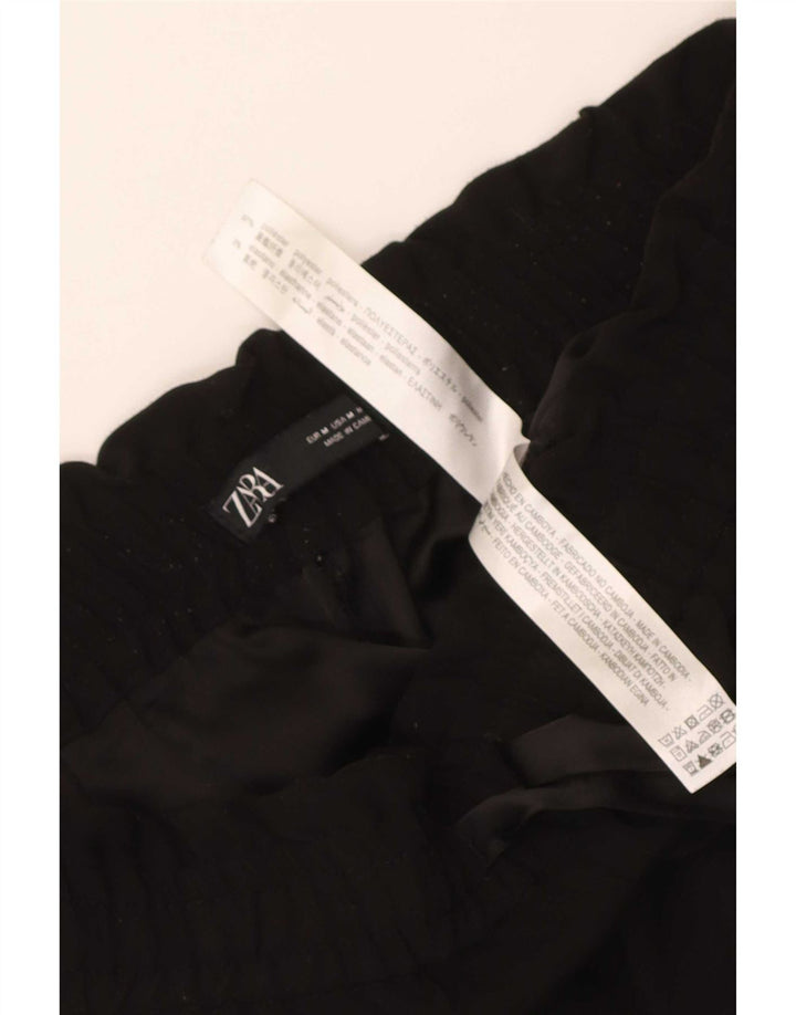 Zara Pantalon court fuselé pour femme Medium W28 L25 Noir Polyester