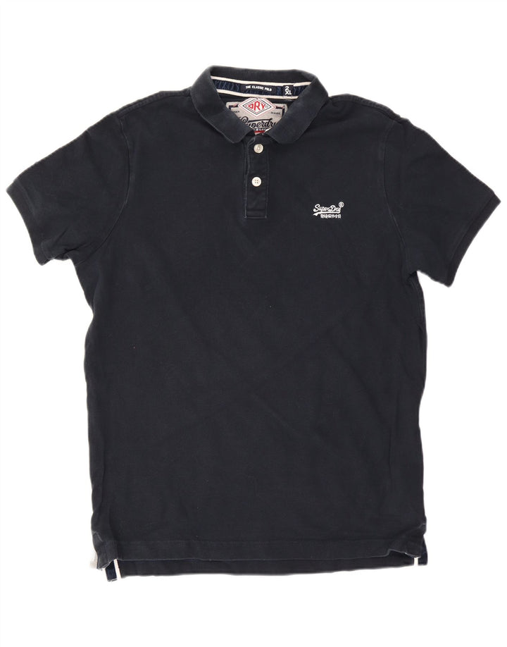 Superdry Polo Homme 2XL Bleu Marine Coton
