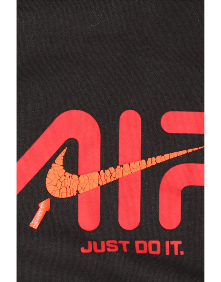 Nike Pull à capuche graphique en coton noir moyen pour homme