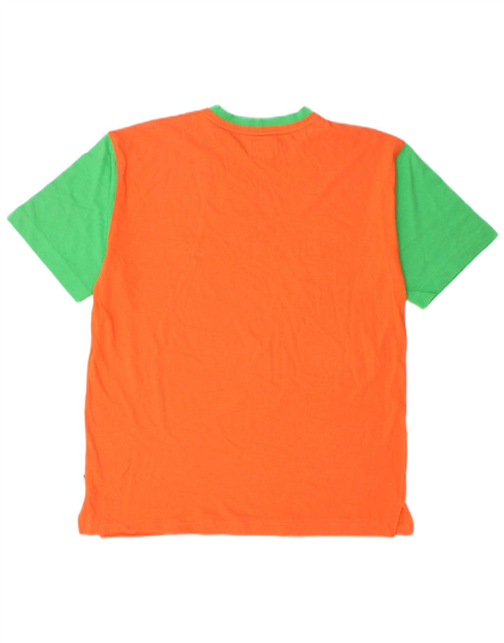 BENETTON T-Shirt Graphique Mickey Mouse Homme Orange Moyen Colorblock