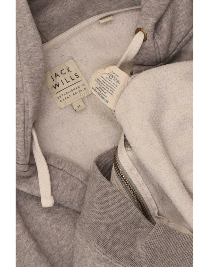Jack Wills Pull à capuche zippé pour homme en coton moucheté gris moyen