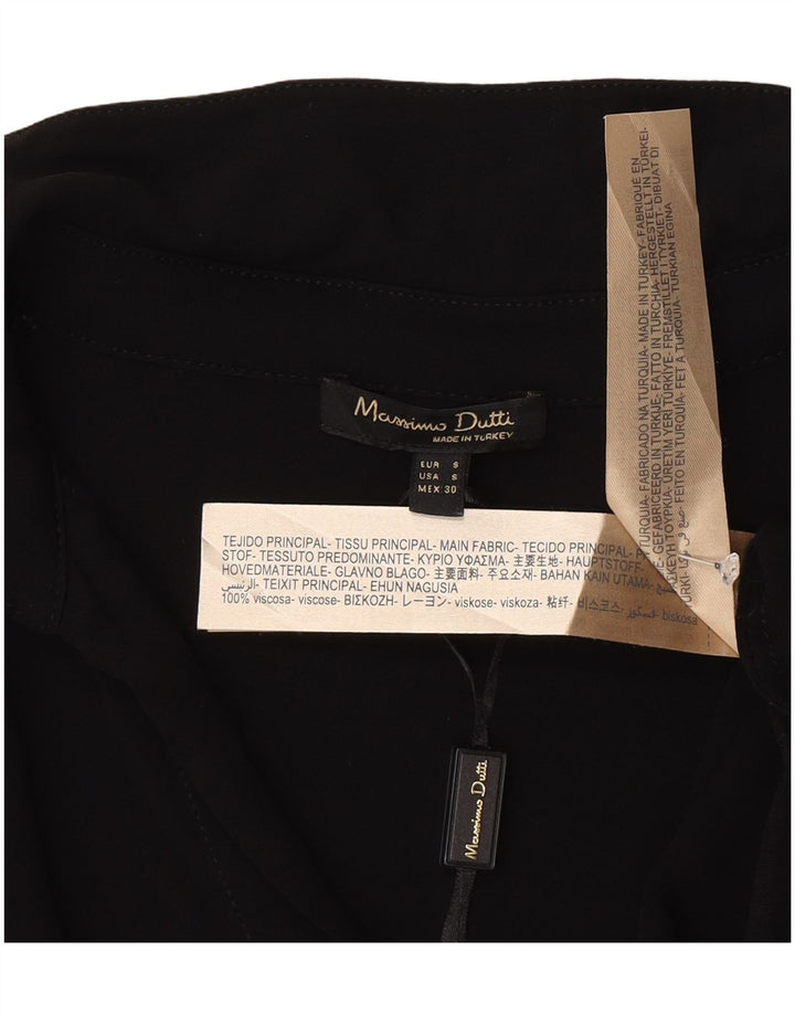 Massimo Dutti Chemisier à manches longues pour femme UK 10 Small Noir Viscose