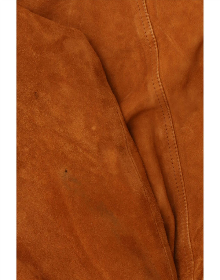 LAVORAZIONE ARTIGIANA Blouson Bomber En Daim Homme IT 48 Cuir Marron Moyen