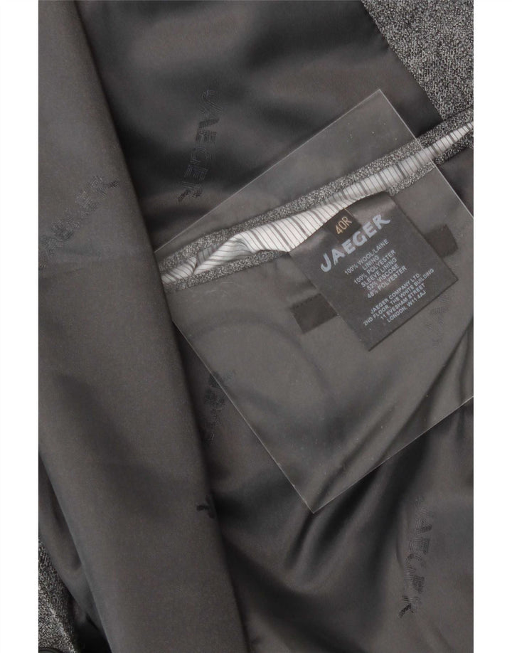 Jaeger Veste Blazer 2 Boutons Homme UK 40 Grande Laine Grise